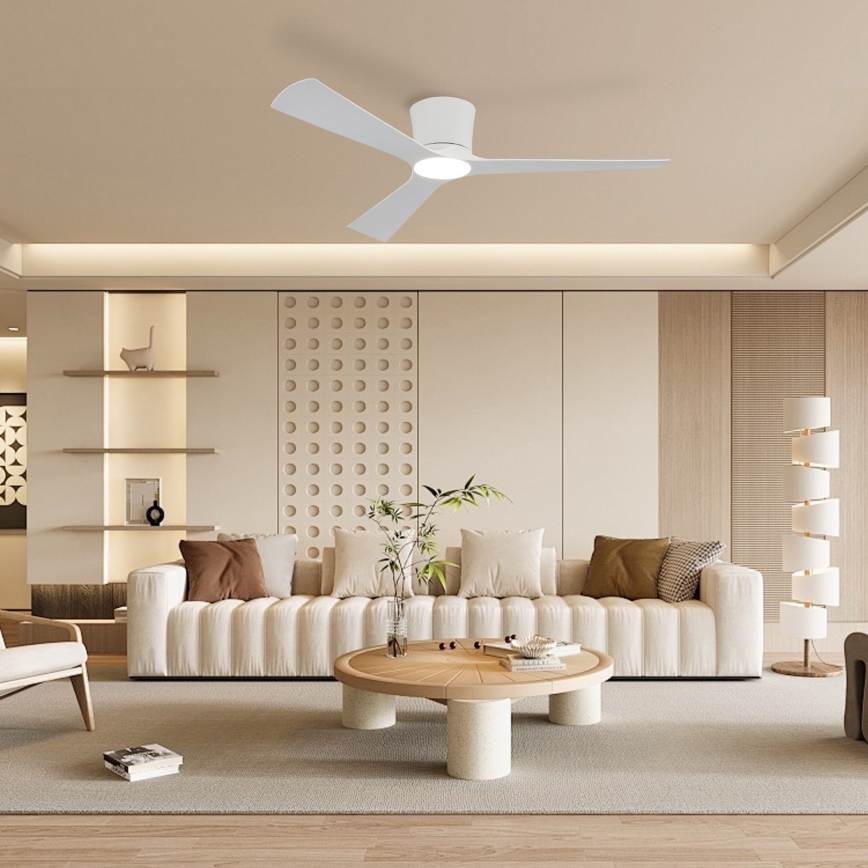 ZEVENTI - Ventilateur de plafond LED à intensité variable AUREX LED/24W/230V 3000/4000/6000K Wi-Fi Tuya blanc + télécommande