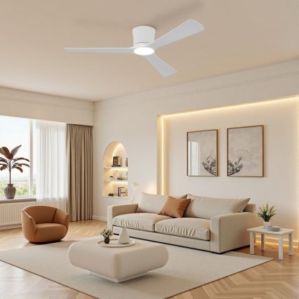 ZEVENTI - Ventilateur de plafond LED à intensité variable AUREX LED/24W/230V 3000/4000/6000K Wi-Fi Tuya blanc + télécommande