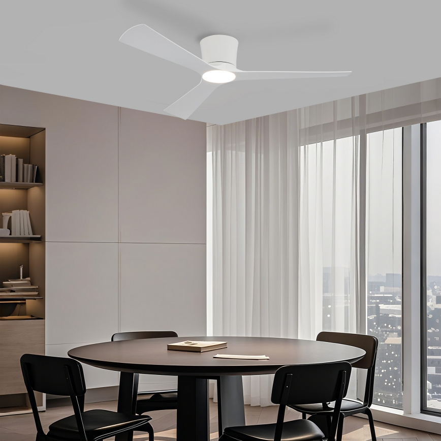 ZEVENTI - Ventilateur de plafond LED à intensité variable AUREX LED/24W/230V 3000/4000/6000K Wi-Fi Tuya blanc + télécommande