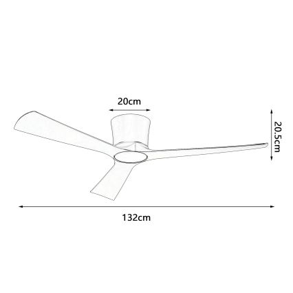 ZEVENTI - Ventilateur de plafond LED à intensité variable AUREX LED/24W/230V 3000/4000/6000K Wi-Fi Tuya blanc + télécommande