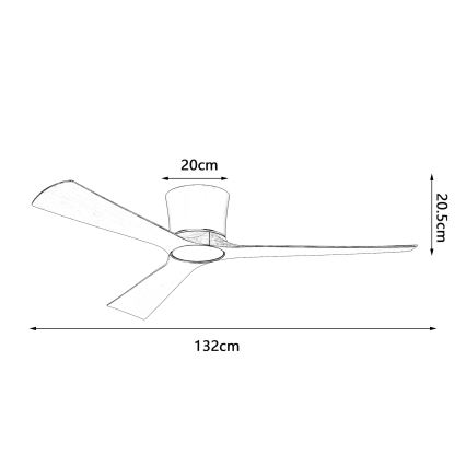 ZEVENTI - Ventilateur de plafond LED dimmable AUREX LED/24W/230V 3000/4000/6000K Wi-Fi Tuya noir/noyer + télécommande