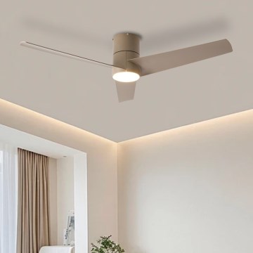 ZEVENTI - Ventilateur de plafond LED BARROSA LED/18W/230V 3000/4000/6000K Wi-Fi Tuya beige + télécommande