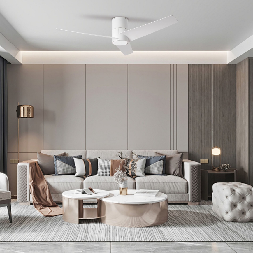 ZEVENTI - Ventilateur de plafond LED BARROSA LED/18W/230V 3000/4000/6000K Wi-Fi Tuya blanc + télécommande