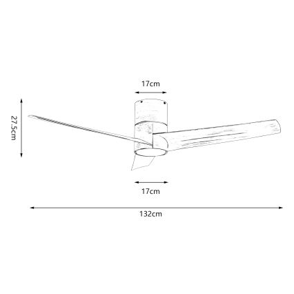 ZEVENTI - Ventilateur de plafond LED BARROSA LED/18W/230V 3000/4000/6000K Wi-Fi Tuya brun + télécommande