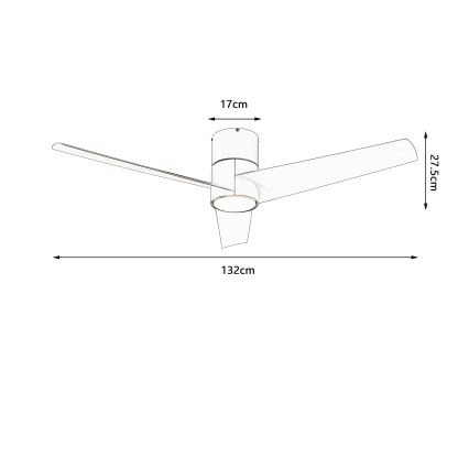 ZEVENTI - Ventilateur de plafond LED BARROSA LED/18W/230V 3000/4000/6000K Wi-Fi Tuya beige + télécommande