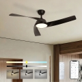 ZEVENTI - Ventilateur de plafond LED dimmable AERYS LED/24W/230V 3000/4000/6000K Wi-Fi Tuya noir + télécommande
