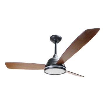 ZEVENTI - Ventilateur de plafond LED dimmable ULUWATU LED/20W/230V 2700-6500K 132 cm marron + télécommande