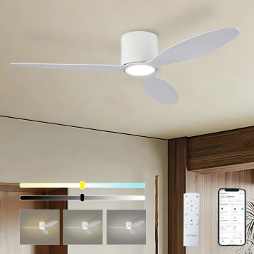 ZEVENTI - Ventilateur de plafond LED dimmable VENTORA LED/24W/230V 3000/4000/6000K Wi-Fi Tuya blanc + télécommande