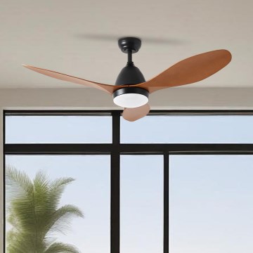 ZEVENTI - ventilateur de plafond LED MURO LED/18W/230V 3000/4000/6000K Wi-Fi Tuya noir + télécommande