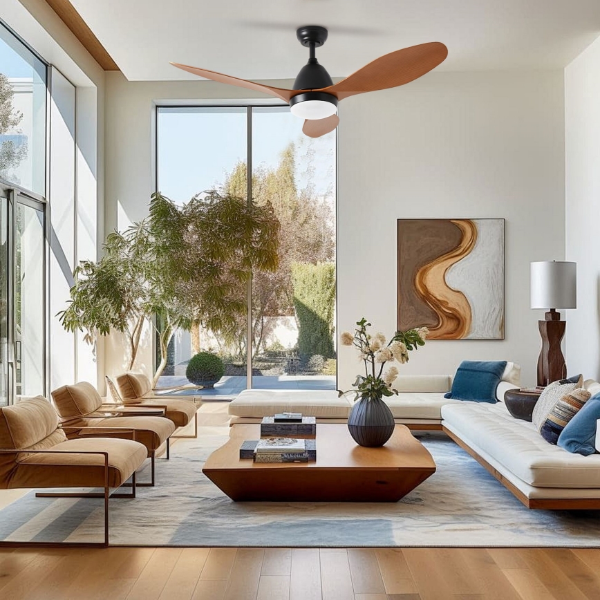 ZEVENTI - Ventilateur de plafond MURO LED/18W/230V 3000/4000/6000K Wi-Fi Tuya noir + télécommande