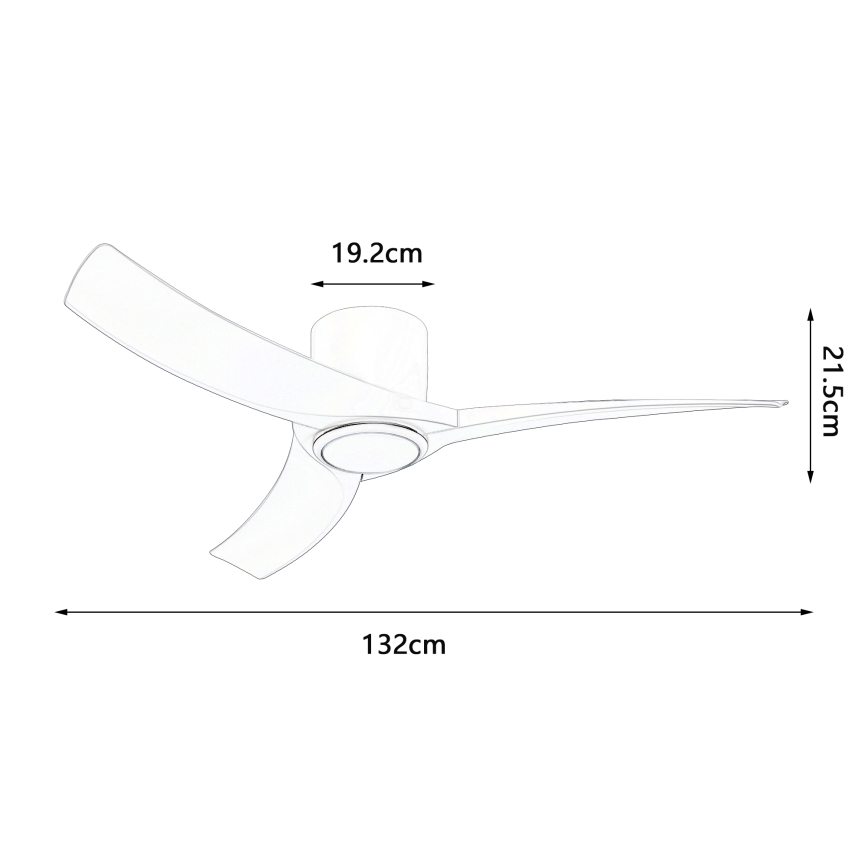 ZEVENTI - Ventilateur de plafond LED dimmable ORBITO LED/24W/230V 3000/4000/6000K Wi-Fi Tuya blanc + télécommande