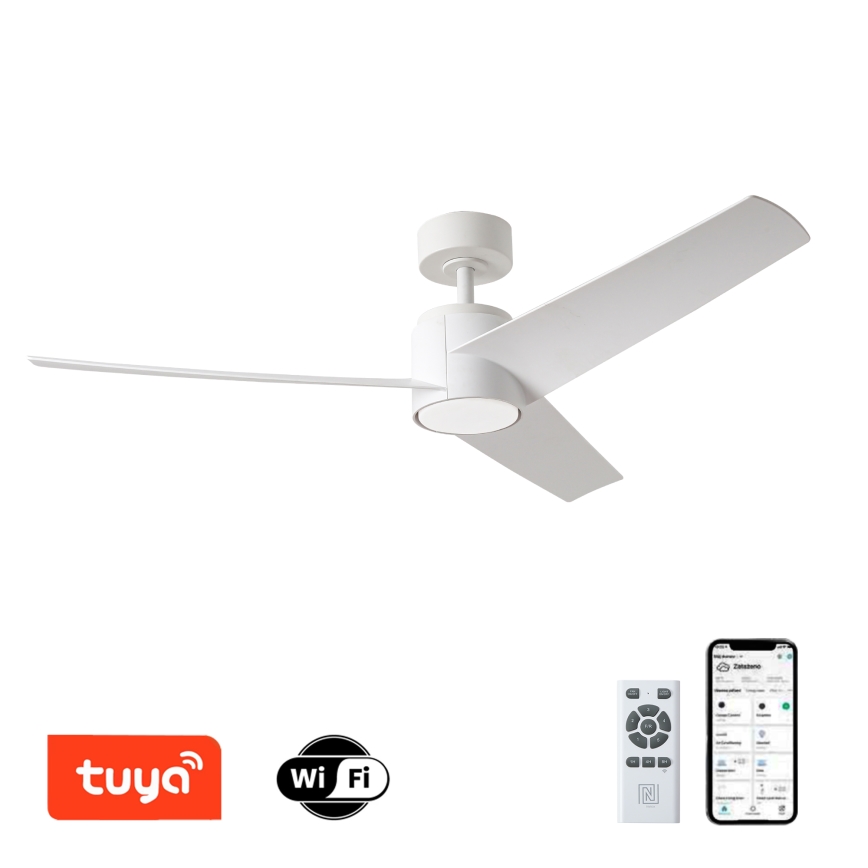 ZEVENTI - Ventilateur de plafond LED ORVIETO LED/18W/230V 3000/4000/6000K Wi-Fi Tuya blanc + télécommande