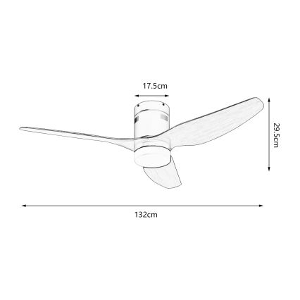 ZEVENTI - ventilateur de plafond LED PADUA LED/18 W/230 V 3000/4000/6000 K Wi-Fi Tuya blanc/marron + télécommande