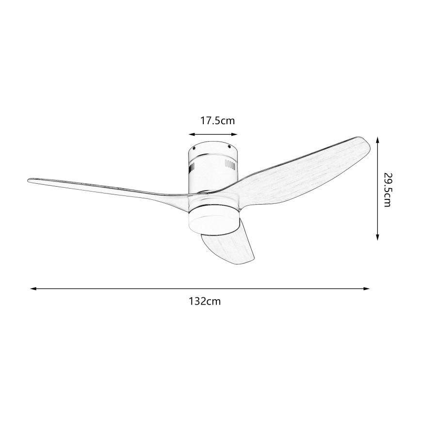 ZEVENTI - ventilateur de plafond LED PADUA LED/18 W/230 V 3000/4000/6000 K Wi-Fi Tuya blanc/marron + télécommande