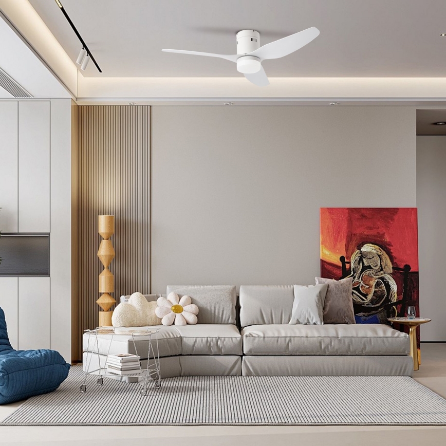 ZEVENTI - ventilateur de plafond LED PADUA LED/18W/230V 3000/4000/6000K Wi-Fi Tuya blanc + télécommande