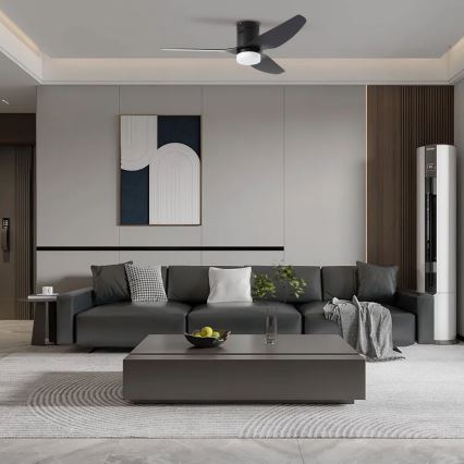 ZEVENTI - Ventilateur de plafond LED PADUA LED/18W/230V 3000/4000/6000K Wi-Fi Tuya noir + télécommande