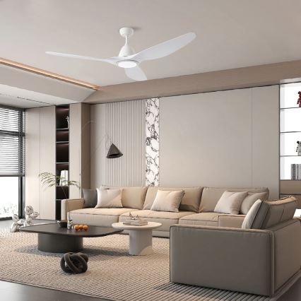 ZEVENTI - Ventilateur de plafond LED URBINO LED/20W/230V 3000/4000/6000K Wi-Fi Tuya blanc + télécommande