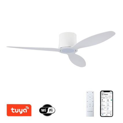 ZEVENTI - Ventilateur de plafond LED dimmable VENTORA LED/24W/230V 3000/4000/6000K Wi-Fi Tuya blanc + télécommande