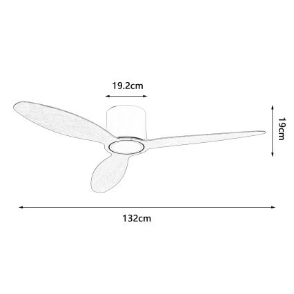 ZEVENTI - Ventilateur de plafond LED dimmable VENTORA LED/24W/230V 3000/4000/6000K Wi-Fi Tuya noir/noyer + télécommande