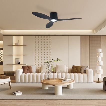 ZEVENTI - ventilateur de plafond LED dimmable VENTORA LED/24W/230V 3000/4000/6000K Wi-Fi Tuya noir + télécommande
