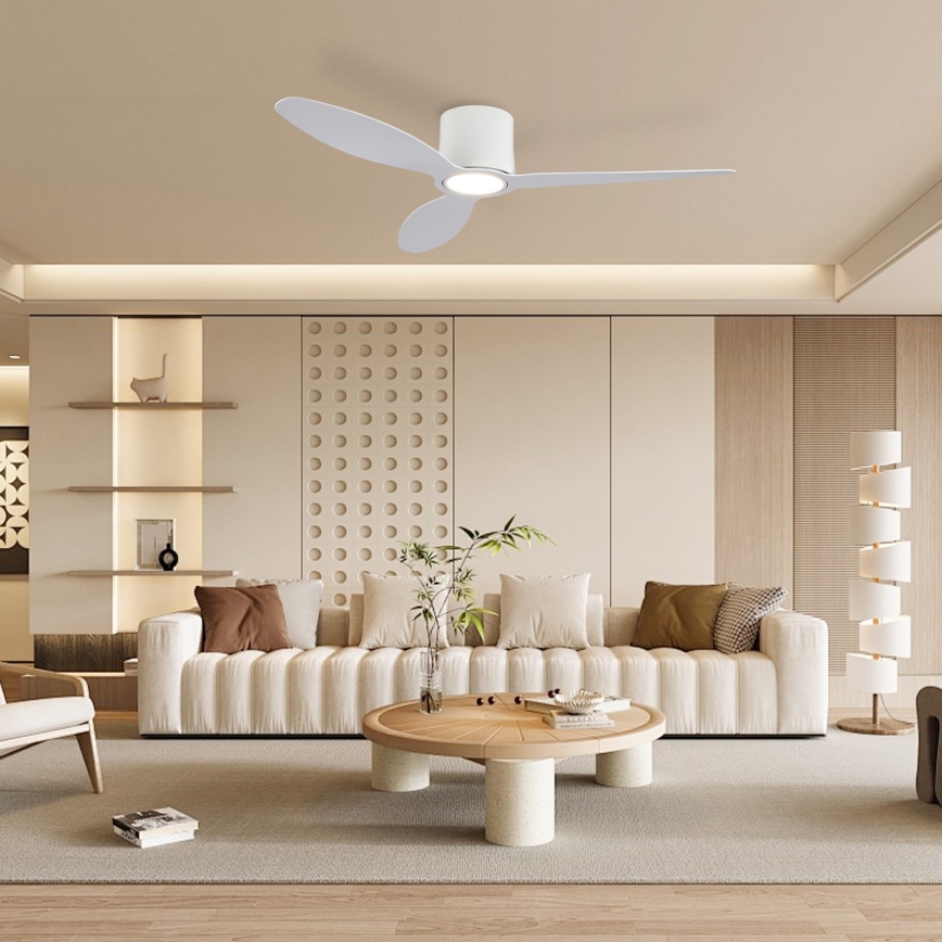 ZEVENTI - Ventilateur de plafond LED dimmable VENTORA LED/24W/230V 3000/4000/6000K Wi-Fi Tuya blanc + télécommande