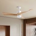ZEVENTI - Ventilateur de plafond NATURITO LED/18W/230V 3000-6000K Wi-Fi Tuya blanc/chêne + Télécommande