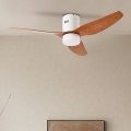ZEVENTI - Ventilateur de plafond PADUA LED/18W/230V 3000-6000K Wi-Fi Tuya blanc/marron + Télécommande