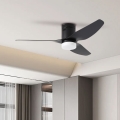 ZEVENTI - Ventilateur de plafond PADUA LED/18W/230V 3000-6000K Wi-Fi Tuya noir + Télécommande