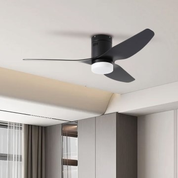 ZEVENTI - Ventilateur de plafond PADUA LED/18W/230V 3000-6000K Wi-Fi Tuya noir + Télécommande