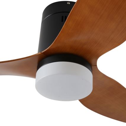 ZEVENTI - Ventilateur de plafond PADUA LED/18W/230V 3000-6000K Wi-Fi Tuya noir/marron + Télécommande