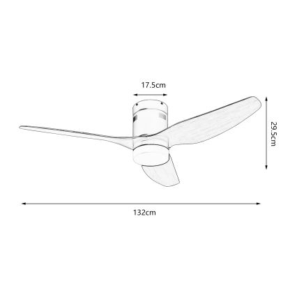 ZEVENTI - Ventilateur de plafond PADUA LED/18W/230V 3000-6000K Wi-Fi Tuya noir/marron + Télécommande