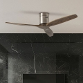 ZEVENTI - Ventilateur de plafond SPELLO Wi‑Fi Tuya chrome mat/chêne + télécommande