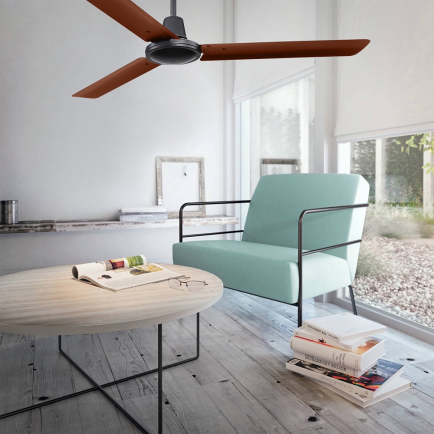 ZEVENTI - Ventilateur de plafond TOFINO marron