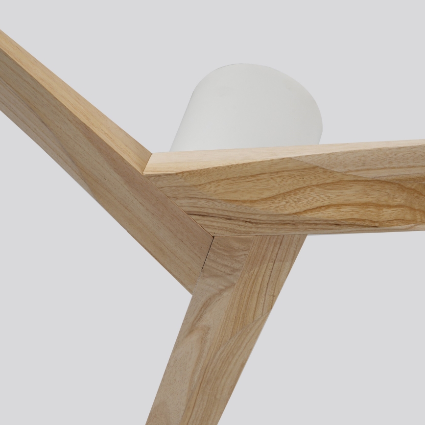 ZEVENTI - Ventilateur de plafond VELLON Wi-Fi Tuya blanc/bois de paulownia + télécommande