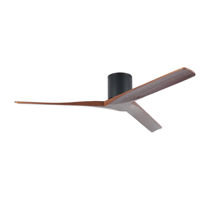 ZEVENTI - Ventilateur de plafond VELLON Wi-Fi Tuya noir/noyer + télécommande
