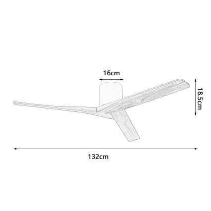 ZEVENTI - Ventilateur de plafond VELLON Wi-Fi Tuya noir/noyer + télécommande