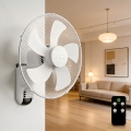 ZEVENTI - Ventilateur mural FANNY 45 W / 230 V Ø 41 cm blanc avec télécommande