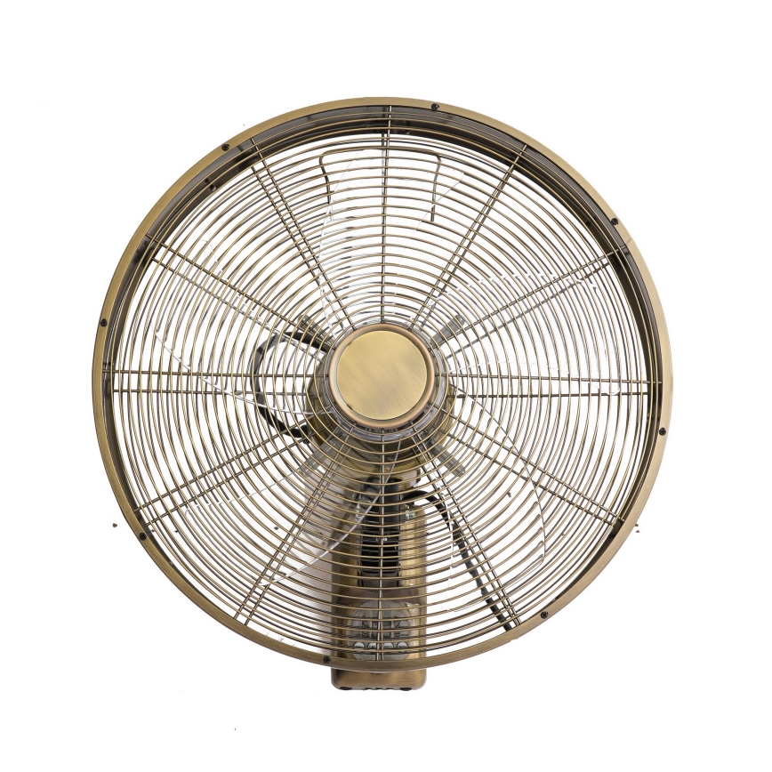 ZEVENTI - Ventilateur mural FANNY 50W/230V Ø 45 cm bronze + télécommande