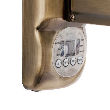 ZEVENTI - Ventilateur mural FANNY 50W/230V Ø 45 cm bronze + télécommande