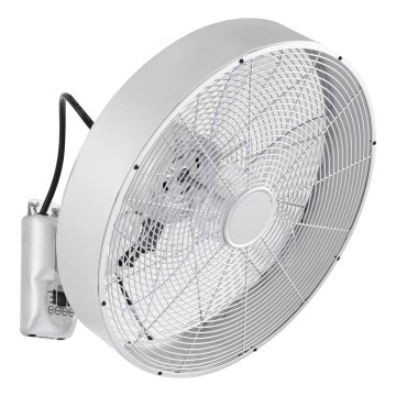 ZEVENTI - Ventilateur mural FANNY 50W/230V chrome mat + télécommande