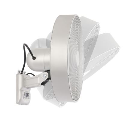 ZEVENTI - Ventilateur mural FANNY 50W/230V Ø 45 cm chrome mat + télécommande