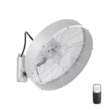 ZEVENTI - Ventilateur mural FANNY 50W/230V Ø 45 cm chrome mat + télécommande