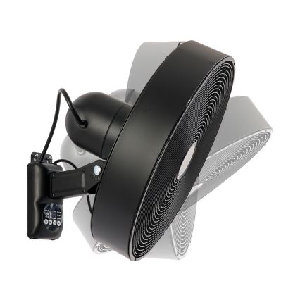 ZEVENTI - Ventilateur mural FANNY 50W/230V noir + télécommande