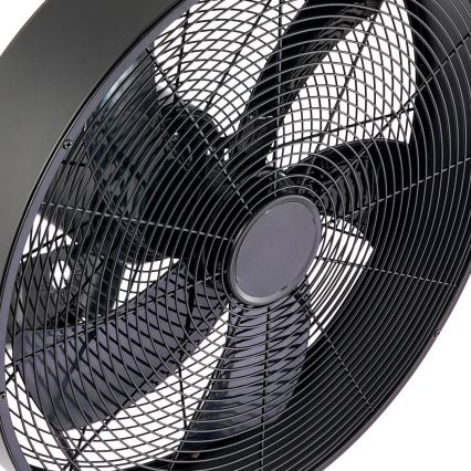 ZEVENTI - Ventilateur mural FANNY 50W/230V noir + télécommande