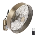 ZEVENTI - Ventilateur mural FANNY 50W/230V Ø 45 cm bronze + télécommande