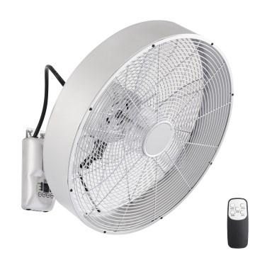 ZEVENTI - Ventilateur mural FANNY 50W/230V Ø 45 cm chrome mat + télécommande