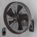 ZEVENTI - Ventilateur mural FREEZE 50 W/230 V, Ø 45 cm noir/marron + télécommande