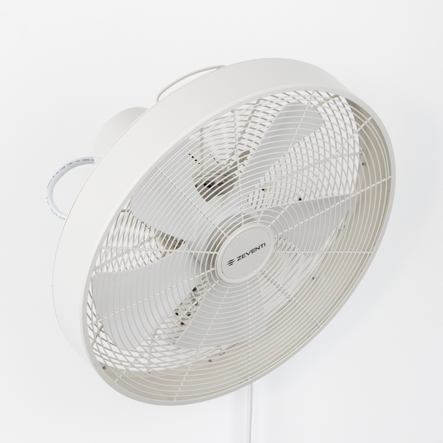 ZEVENTI - Ventilateur mural FREEZE 50W/230V d. 40 cm blanc + Télécommande