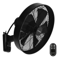 ZEVENTI - Ventilateur mural FREEZE 50W/230V d. 40 cm noir + Télécommande