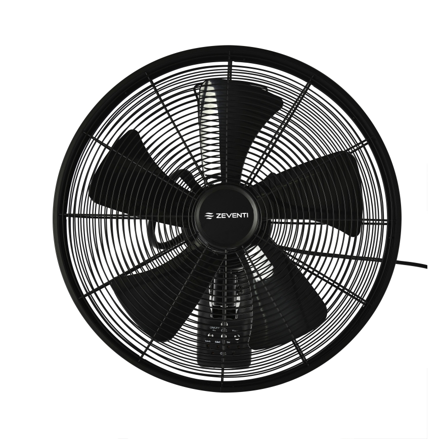 ZEVENTI - Ventilateur mural FREEZE 50W/230V d. 40 cm noir + Télécommande